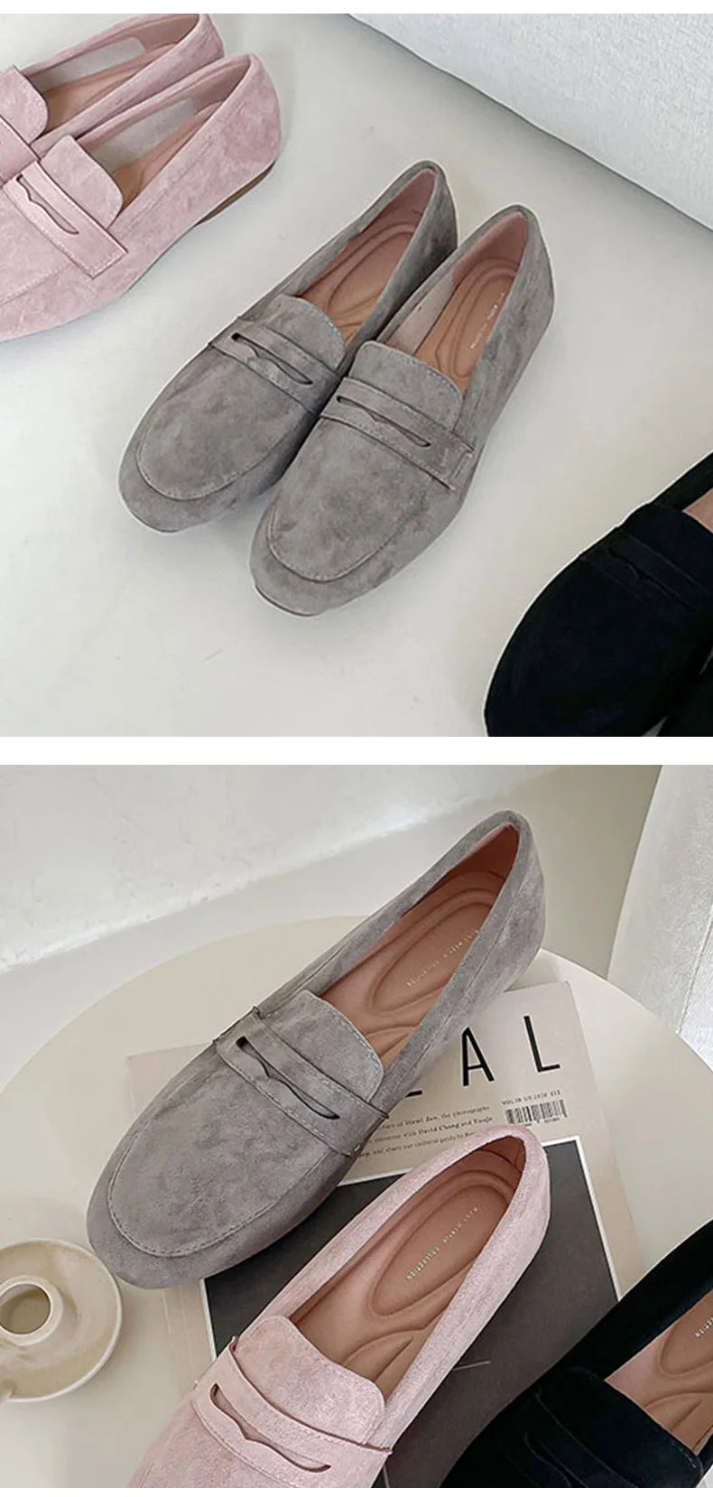 2022 New Women Flat Shoes Woman Loafers Spring Autumn Casual Suede Slip on Woman Shoe Comfortable Lightweight Shoe Mujer Sapato