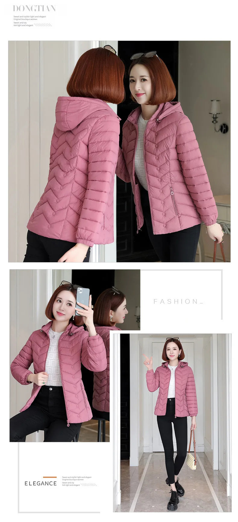 Women`s Winter Jackets Coats Overcoats Women Clothing Warm Slim Coat Lady Ultralight Jacket Female Windproof Parka Clothing