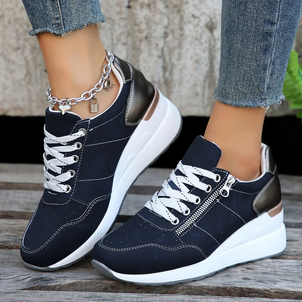 2025 spring autumn Shoes Woman Trend Wedge Platform Casual Shoes Women Lace Up Sports Shoes Woman Non Slip Breathable Sneaker