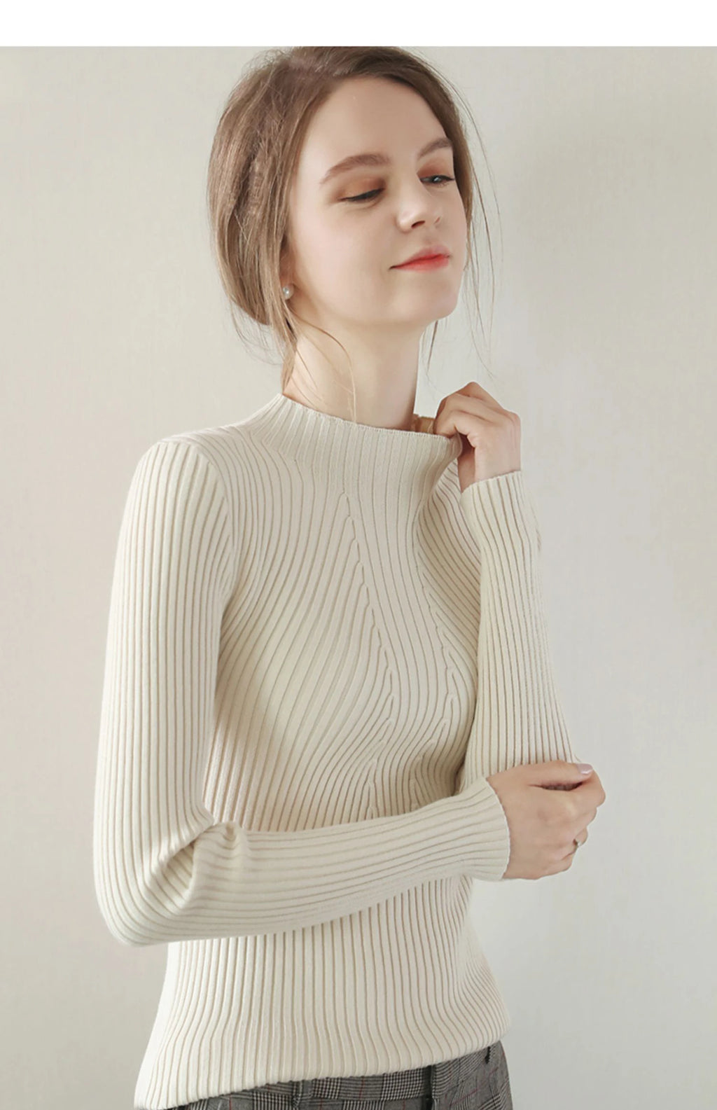 2025 Women Pullovers Autumn Winter Turtleneck Sweater Women Fashion Chic Knitted Tops Long Sleeve Jumper Pull Femme Clothing