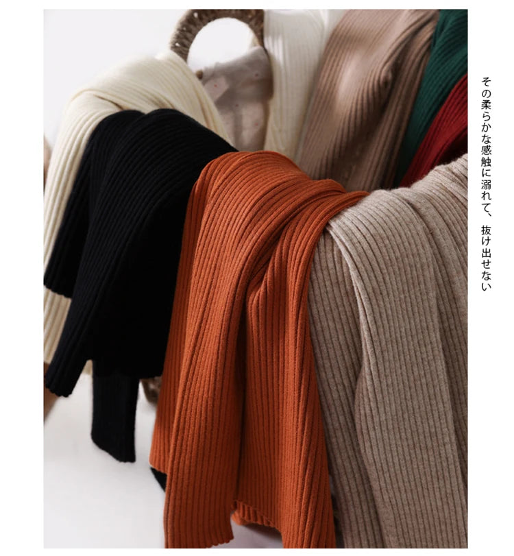 2025 Women Pullovers Autumn Winter Turtleneck Sweater Women Fashion Chic Knitted Tops Long Sleeve Jumper Pull Femme Clothing