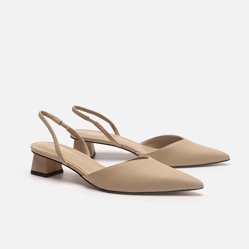 Shoes for Women 2024 Brand Slip-on Women's High Heels Fashion Shallow Mouth Office and Career Sexy Slingbacks Closed Toe sandals