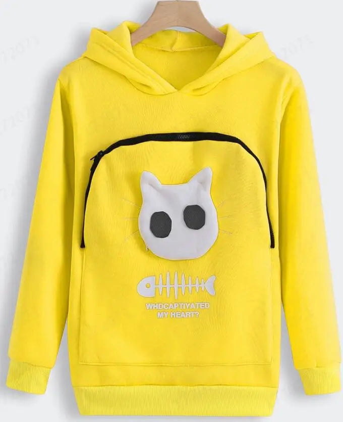 S-3XL  Cat Lovers Hooded Sweatshirt Kangaroo Dog Pet Paw Dropshipping Pullovers Cuddle Pouch  Fish  Pocket Hoodie
