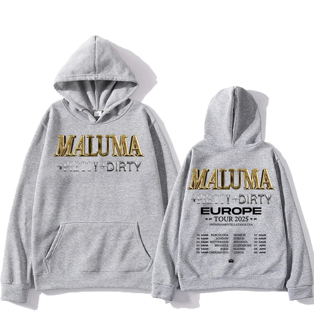 Maluma Europet Tour 2025 Print Hoodies Men's Hip Hop Fashion Clothing Sweatshirts Fashion New Unisex Pullovers Casual Streetwear