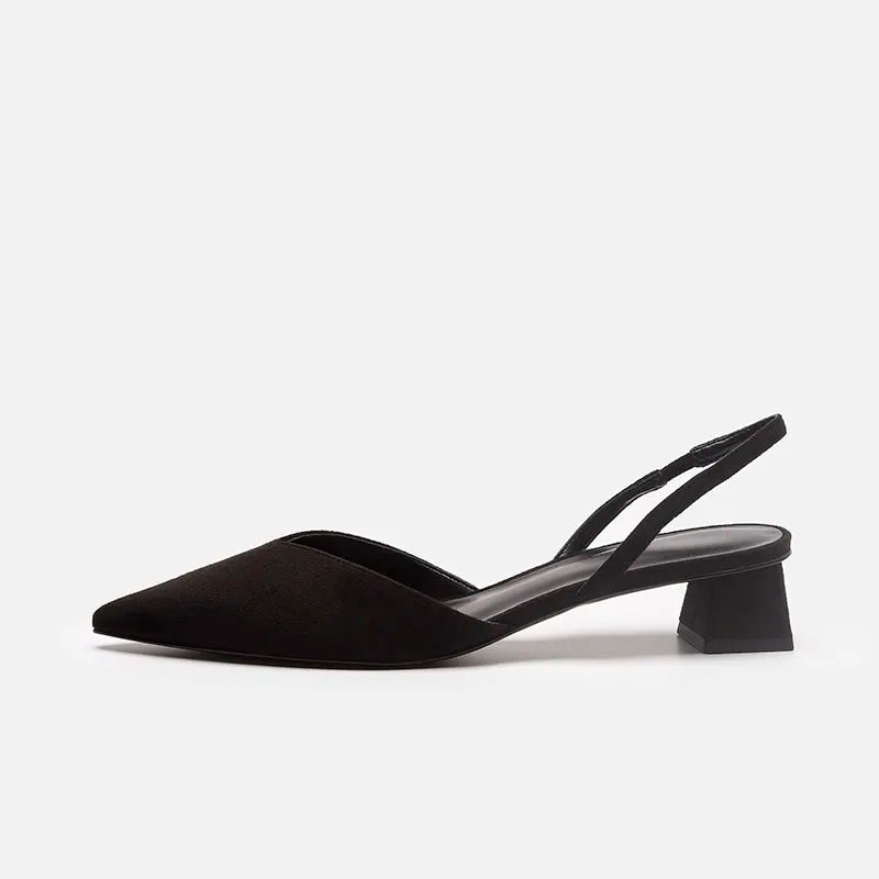 Shoes for Women 2024 Brand Slip-on Women's High Heels Fashion Shallow Mouth Office and Career Sexy Slingbacks Closed Toe sandals