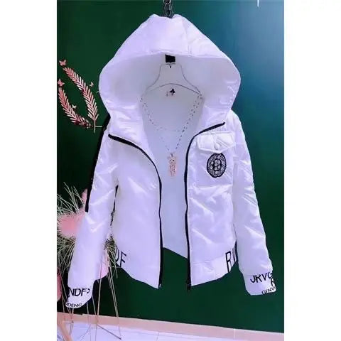 Autumn Winter 2025 New Women Jacket Bright Cotton Clothes Parkas Fashion Hooded Coat