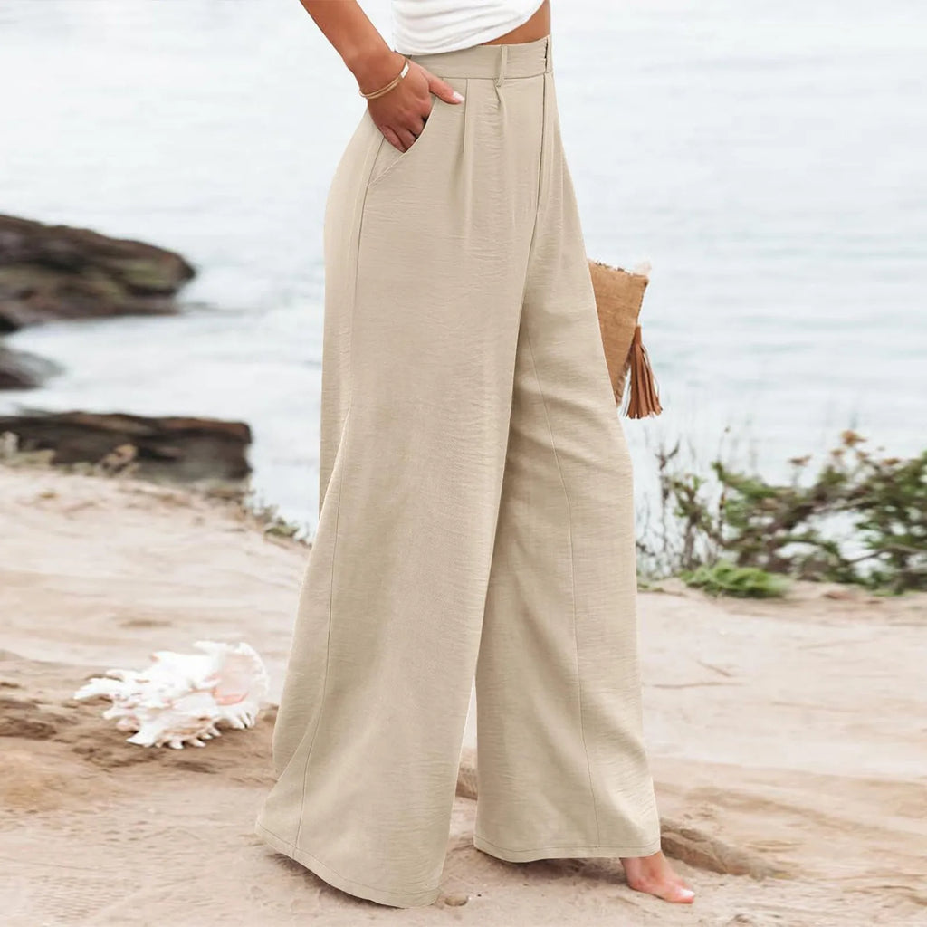 Women's Wide Leg Pants High Elastic Waisted In The Back Business Work Trousers Long Casual Pants Pants for Women Women’s Pants