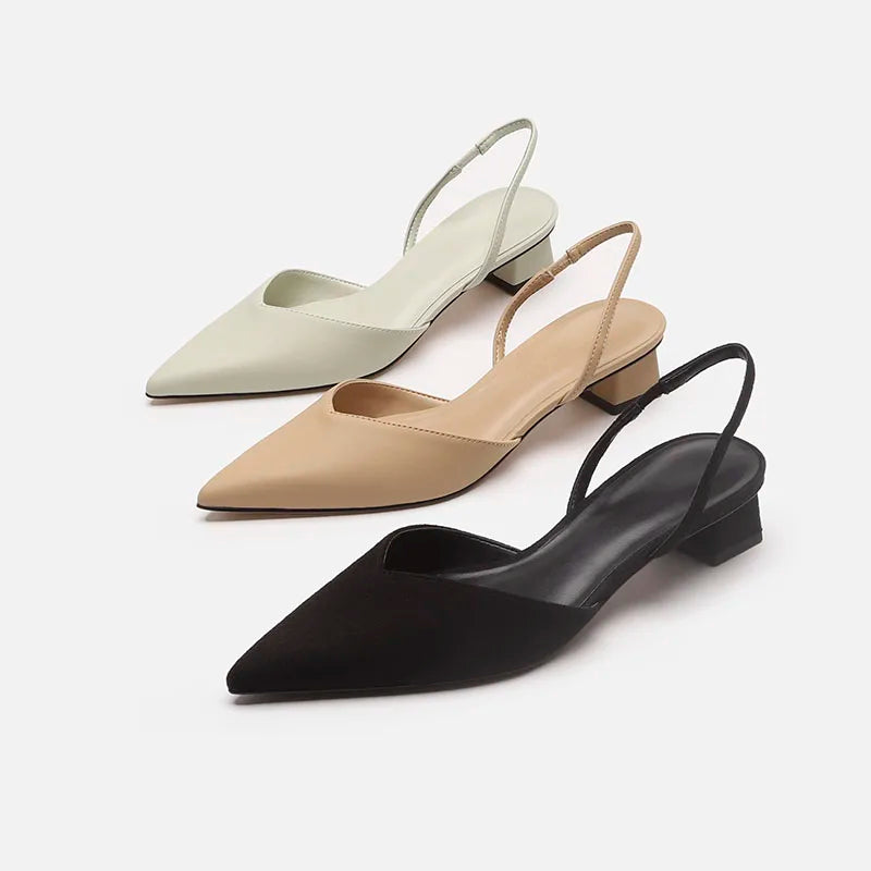 Shoes for Women 2024 Brand Slip-on Women's High Heels Fashion Shallow Mouth Office and Career Sexy Slingbacks Closed Toe sandals