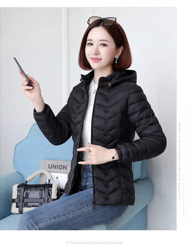 Women`s Winter Jackets Coats Overcoats Women Clothing Warm Slim Coat Lady Ultralight Jacket Female Windproof Parka Clothing