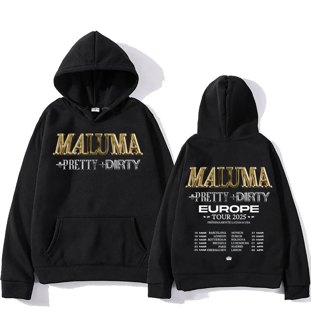Maluma Europet Tour 2025 Print Hoodies Men's Hip Hop Fashion Clothing Sweatshirts Fashion New Unisex Pullovers Casual Streetwear