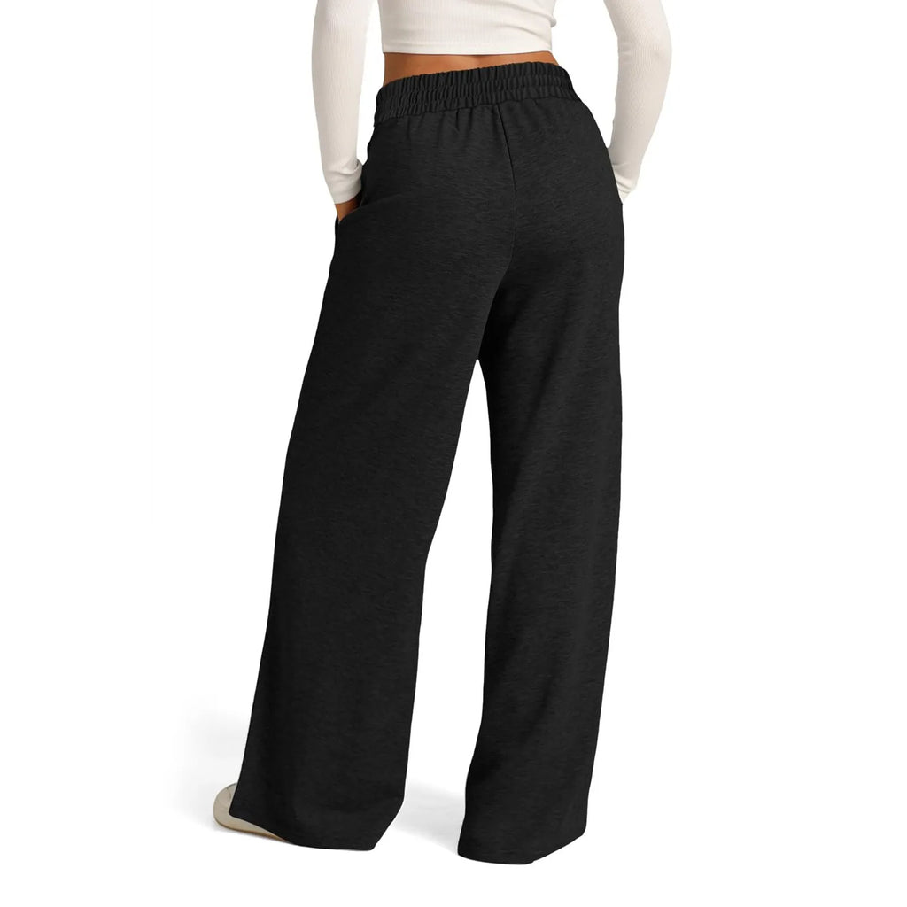 Wide Leg Pants For Women’S Fleece Lined Sweatpants Straight Pants Bottom All-Math Plain Fitness Joggers Pants Travel Basic