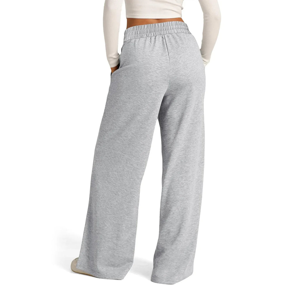 Wide Leg Pants For Women’S Fleece Lined Sweatpants Straight Pants Bottom All-Math Plain Fitness Joggers Pants Travel Basic
