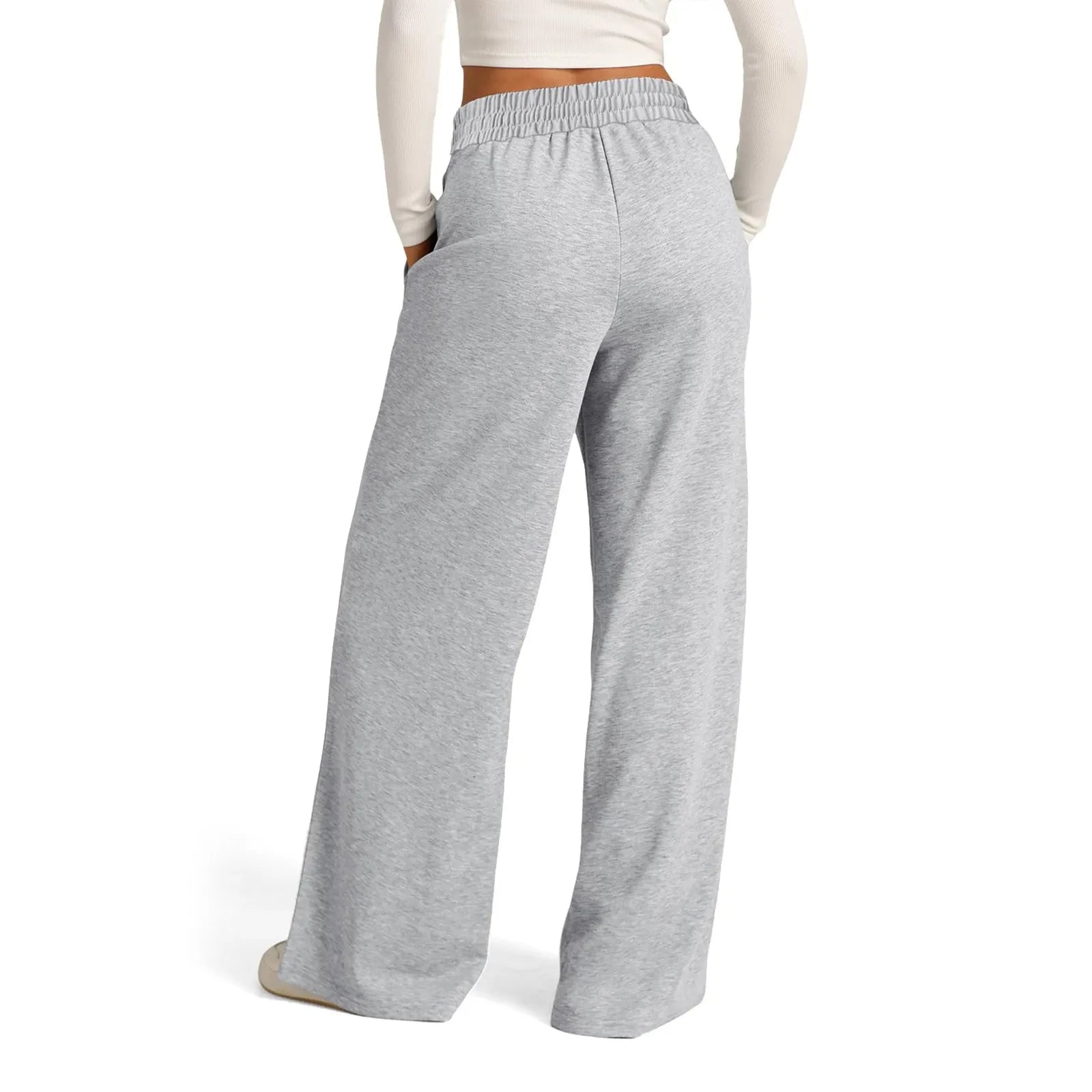 Wide Leg Pants For Women’S Fleece Lined Sweatpants Straight Pants Bottom All-Math Plain Fitness Joggers Pants Travel Basic