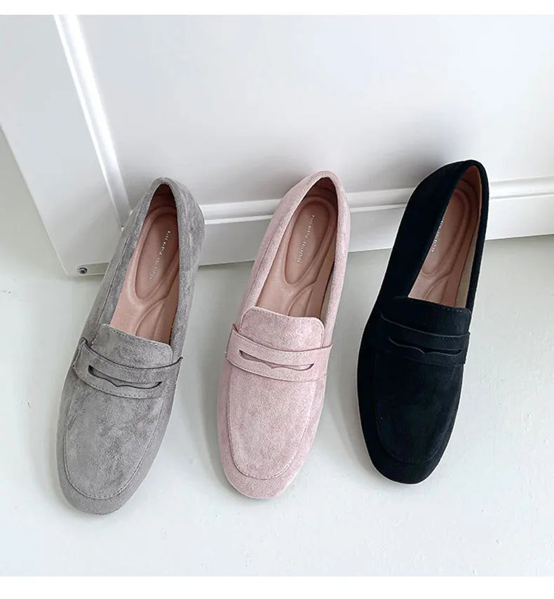 2022 New Women Flat Shoes Woman Loafers Spring Autumn Casual Suede Slip on Woman Shoe Comfortable Lightweight Shoe Mujer Sapato