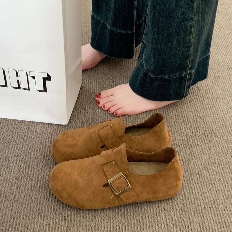 Women's Shoes Flats Barefoot Sneaker Woman 2025 Trend Moccasins Slip-on Round Toe Running Comfortable Stylish Retro on Offer New