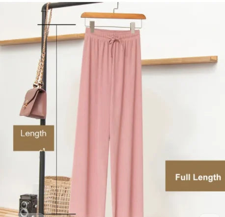 wide leg pant Korean version of the wild nine pants loose wide leg pants women summer sense high waist Straight InsTrouser pants
