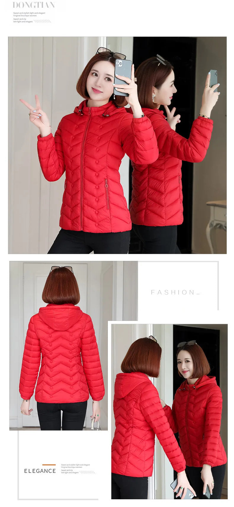 Women`s Winter Jackets Coats Overcoats Women Clothing Warm Slim Coat Lady Ultralight Jacket Female Windproof Parka Clothing