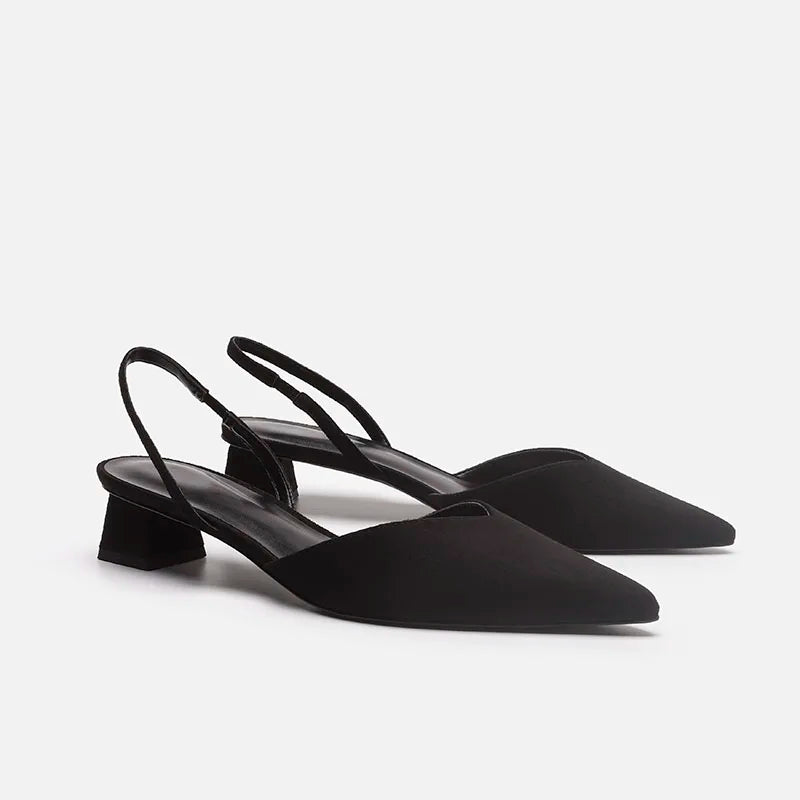 Shoes for Women 2024 Brand Slip-on Women's High Heels Fashion Shallow Mouth Office and Career Sexy Slingbacks Closed Toe sandals