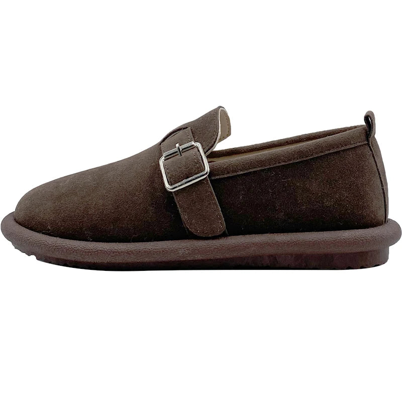 Thick bottoming women's retro spring and Autumn 2023 new loafers flat non-slip with skirt soft sole single shoes