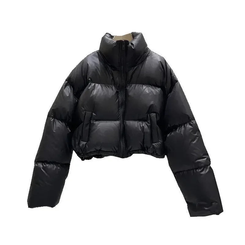 Women's Short Loose Thickened Cotton Jacket Stand Collar Fashionable Autumn Winter Outerwear Bread Style Small Size Friendly