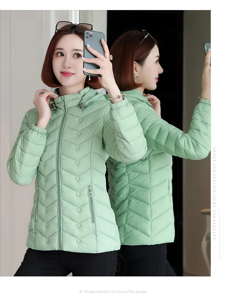 Women`s Winter Jackets Coats Overcoats Women Clothing Warm Slim Coat Lady Ultralight Jacket Female Windproof Parka Clothing