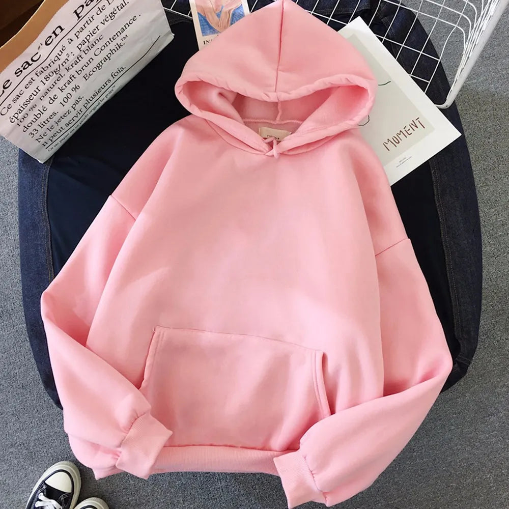 Long Sleeve Pocket Men Tops Sweatpant Streetwear Y2K Hoodies Women Harajuku Solid Color Loose Sweatshirt Hip Hop Basic payment