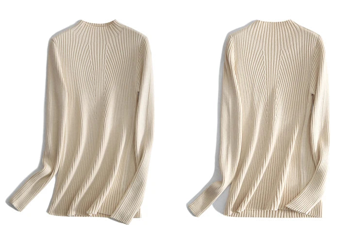 2025 Women Pullovers Autumn Winter Turtleneck Sweater Women Fashion Chic Knitted Tops Long Sleeve Jumper Pull Femme Clothing