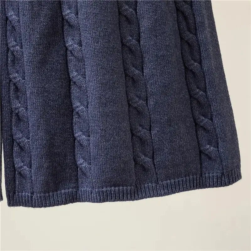 Winter Knitted Wide Leg Pants Women High Waist Drop Loose Knitted Straight Leg Pants Casual Cropped Wide Leg Pants Female Tops