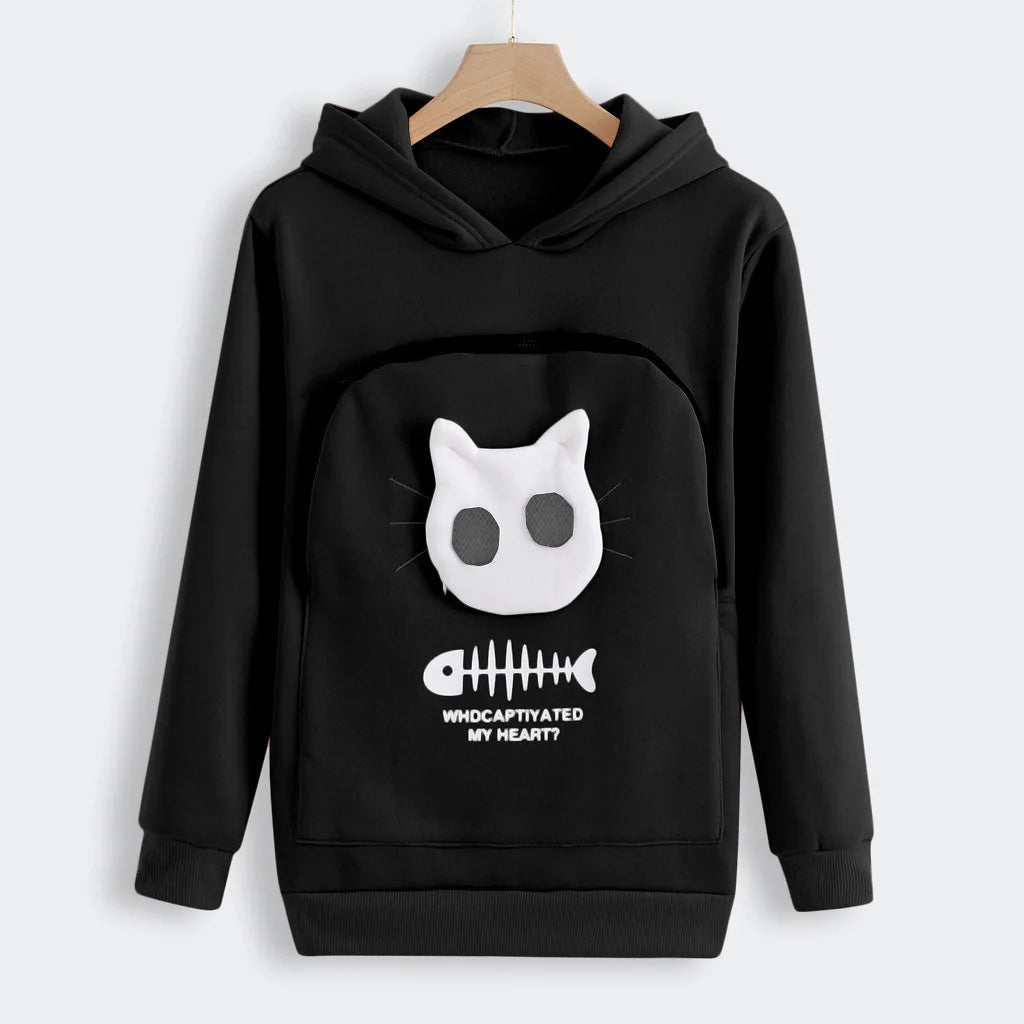 S-3XL  Cat Lovers Hooded Sweatshirt Kangaroo Dog Pet Paw Dropshipping Pullovers Cuddle Pouch  Fish  Pocket Hoodie