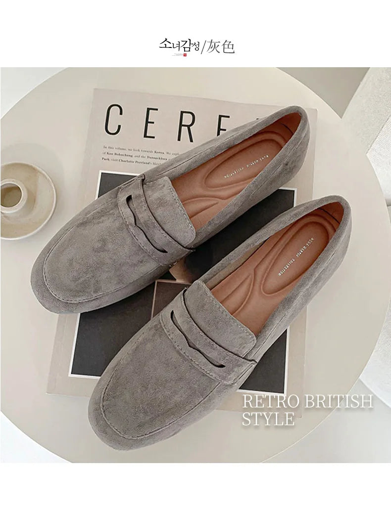 2022 New Women Flat Shoes Woman Loafers Spring Autumn Casual Suede Slip on Woman Shoe Comfortable Lightweight Shoe Mujer Sapato