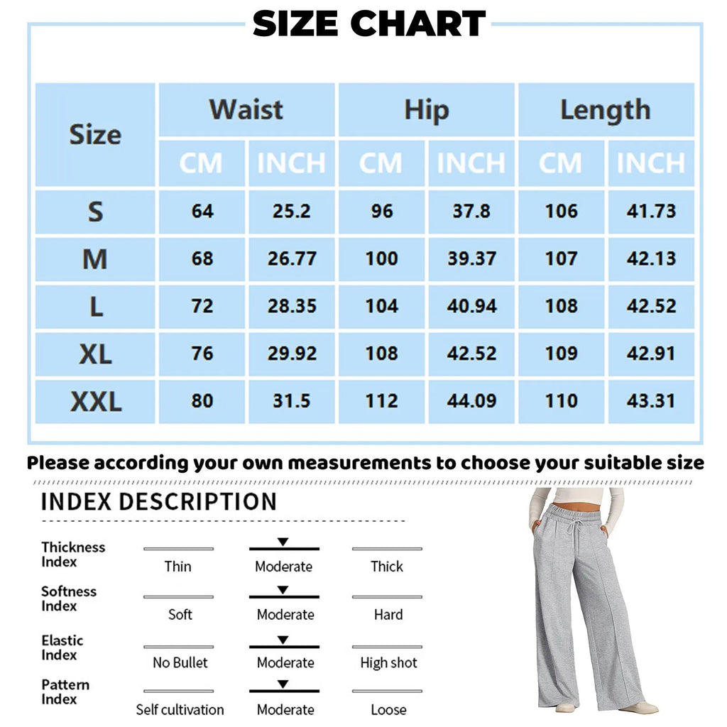 Wide Leg Pants For Women’S Fleece Lined Sweatpants Straight Pants Bottom All-Math Plain Fitness Joggers Pants Travel Basic