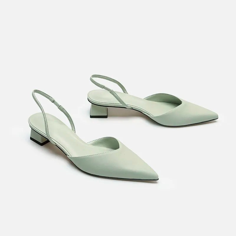 Shoes for Women 2024 Brand Slip-on Women's High Heels Fashion Shallow Mouth Office and Career Sexy Slingbacks Closed Toe sandals