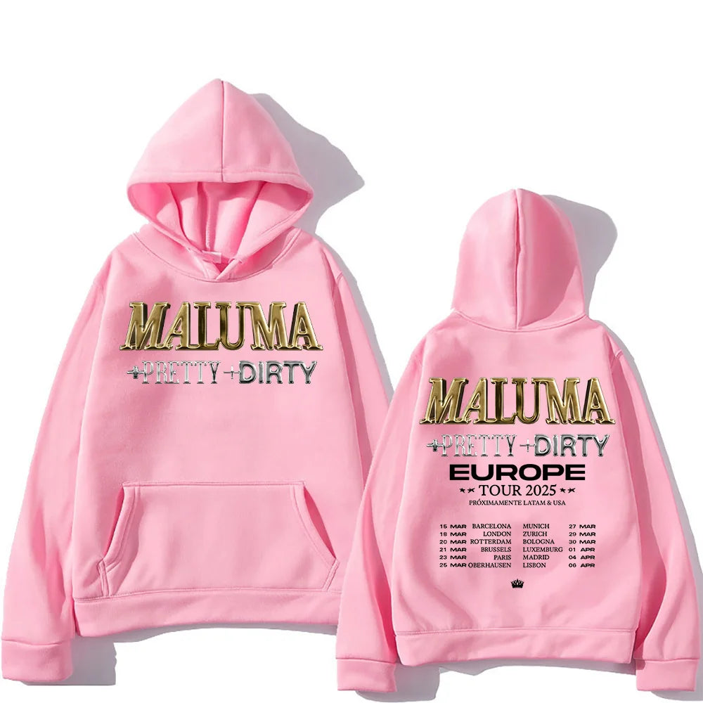 Maluma Europet Tour 2025 Print Hoodies Men's Hip Hop Fashion Clothing Sweatshirts Fashion New Unisex Pullovers Casual Streetwear