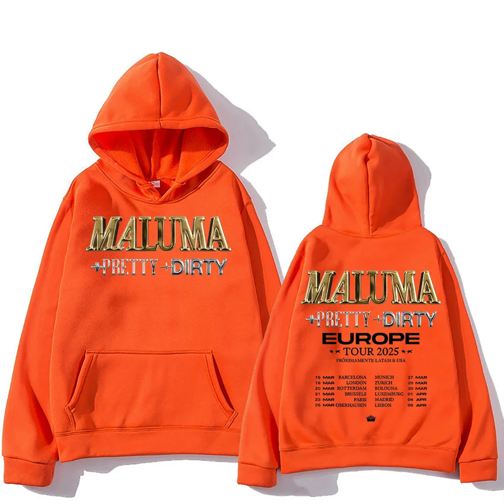 Maluma Europet Tour 2025 Print Hoodies Men's Hip Hop Fashion Clothing Sweatshirts Fashion New Unisex Pullovers Casual Streetwear