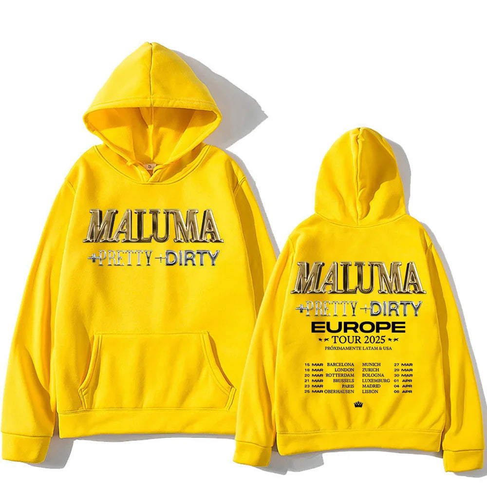 Maluma Europet Tour 2025 Print Hoodies Men's Hip Hop Fashion Clothing Sweatshirts Fashion New Unisex Pullovers Casual Streetwear