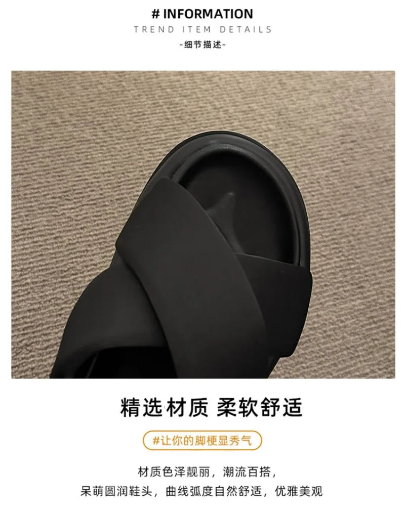 Female Sandals Comfort Shoes for Women 2025 New Elegant Summer Shoes Girls New Thick Beach Fashion Sandals