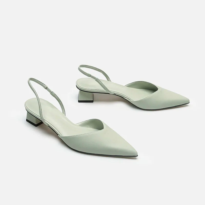 Shoes for Women 2024 Brand Slip-on Women's High Heels Fashion Shallow Mouth Office and Career Sexy Slingbacks Closed Toe sandals