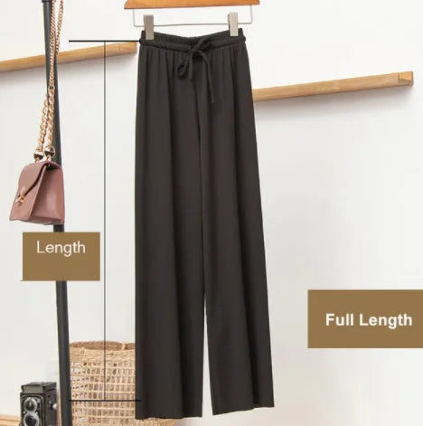 wide leg pant Korean version of the wild nine pants loose wide leg pants women summer sense high waist Straight InsTrouser pants