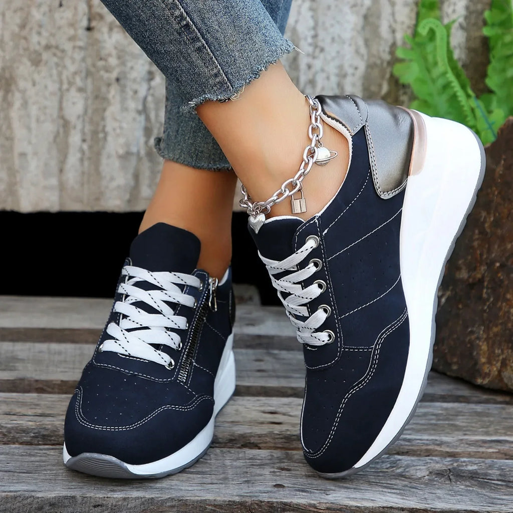 2025 spring autumn Shoes Woman Trend Wedge Platform Casual Shoes Women Lace Up Sports Shoes Woman Non Slip Breathable Sneaker