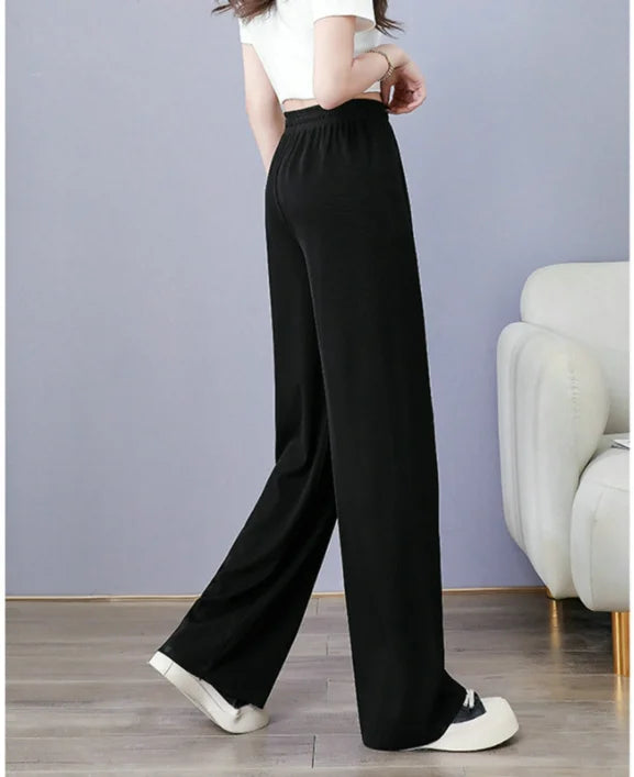 wide leg pant Korean version of the wild nine pants loose wide leg pants women summer sense high waist Straight InsTrouser pants