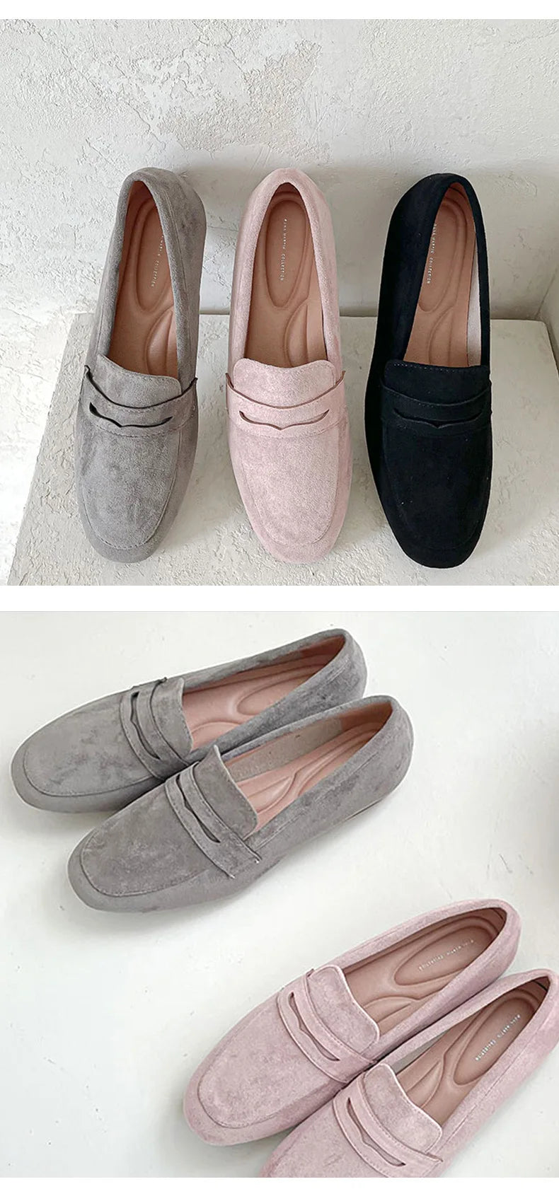 2022 New Women Flat Shoes Woman Loafers Spring Autumn Casual Suede Slip on Woman Shoe Comfortable Lightweight Shoe Mujer Sapato