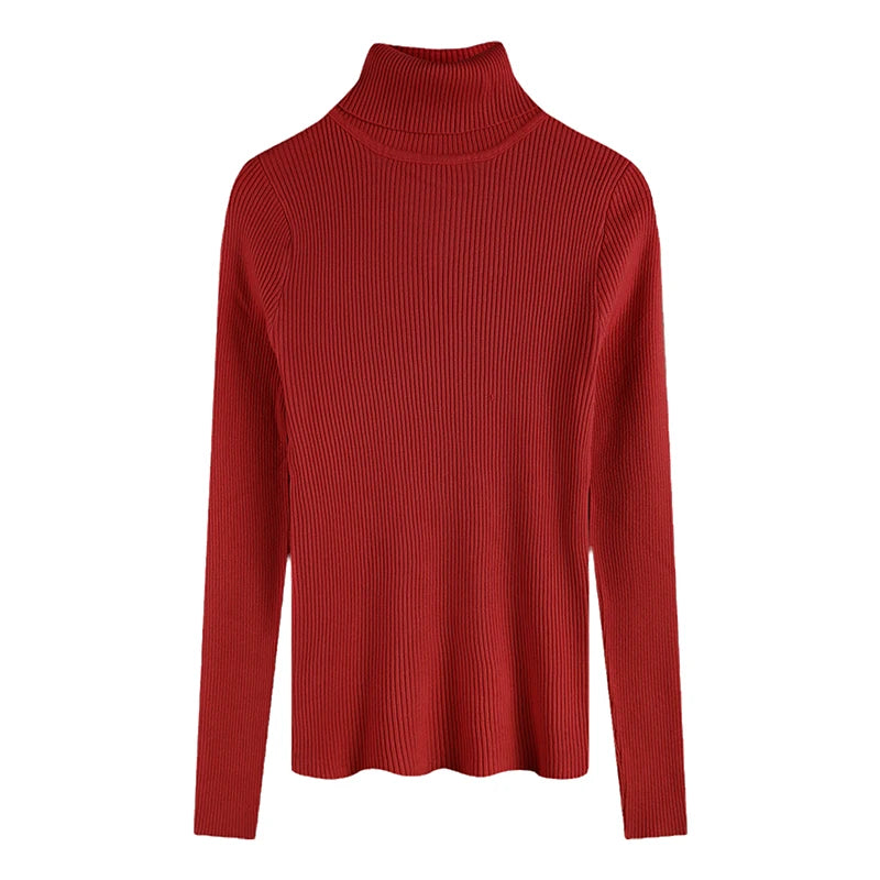 2025 Base Sweater Autumn Winter Thick Turtleneck Sweater Casual Slim Knitted Pullover Korean Style Simple Base Layer Warm Tops