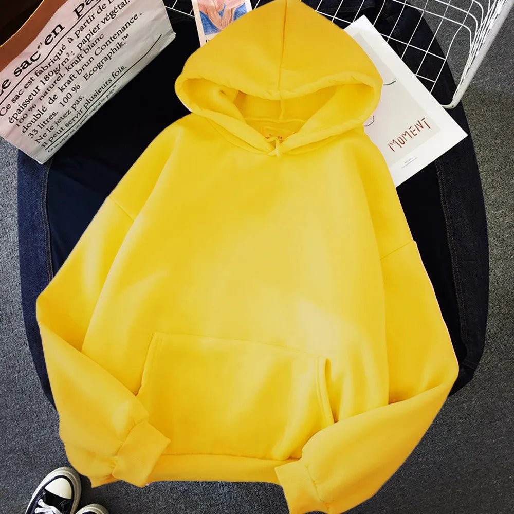 Long Sleeve Pocket Men Tops Sweatpant Streetwear Y2K Hoodies Women Harajuku Solid Color Loose Sweatshirt Hip Hop Basic payment