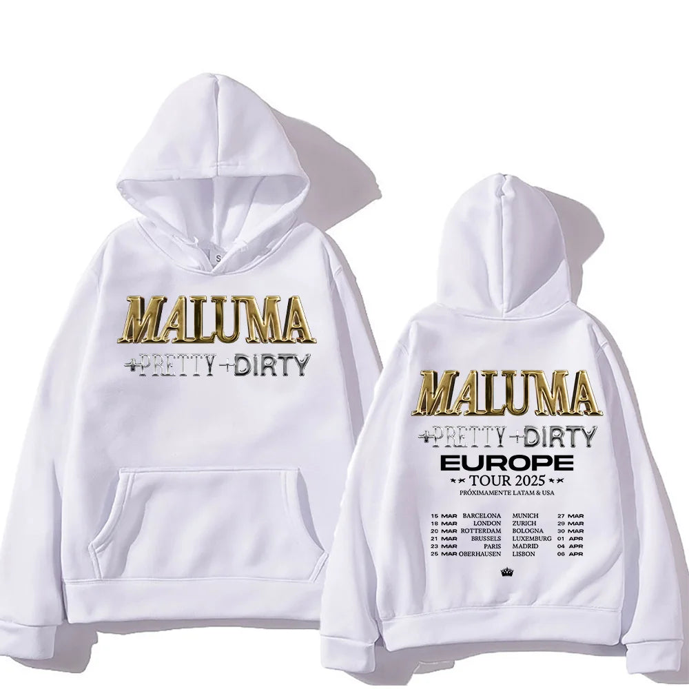 Maluma Europet Tour 2025 Print Hoodies Men's Hip Hop Fashion Clothing Sweatshirts Fashion New Unisex Pullovers Casual Streetwear