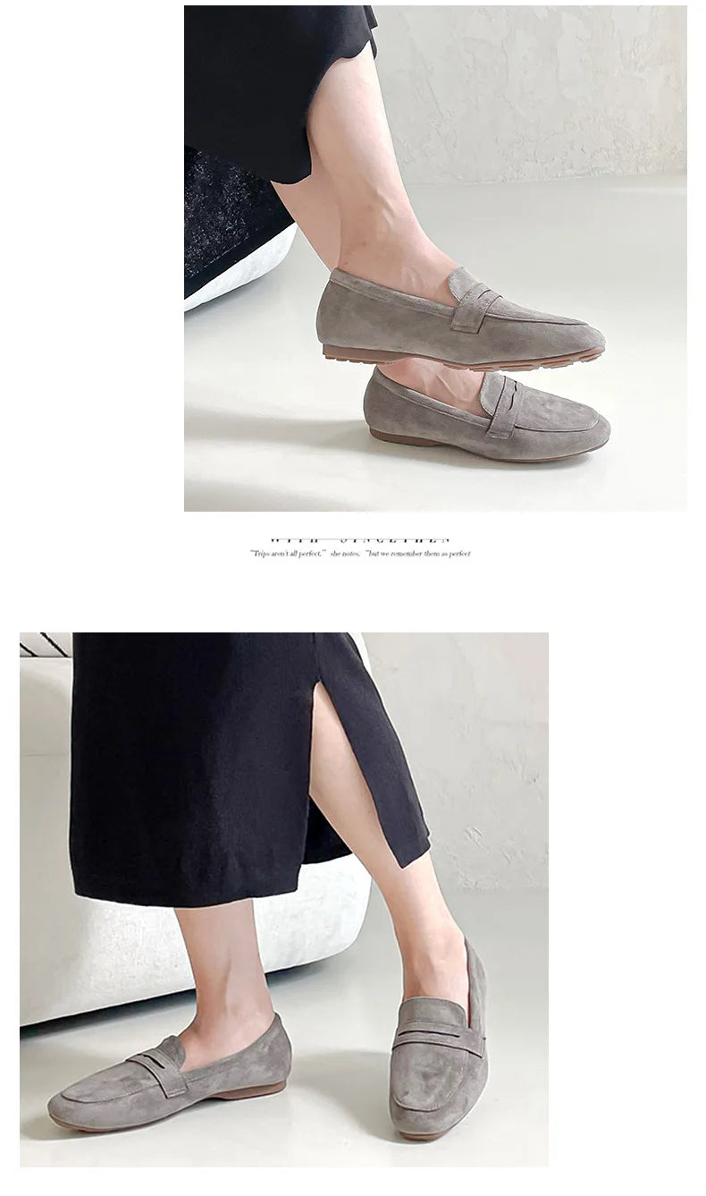 2022 New Women Flat Shoes Woman Loafers Spring Autumn Casual Suede Slip on Woman Shoe Comfortable Lightweight Shoe Mujer Sapato