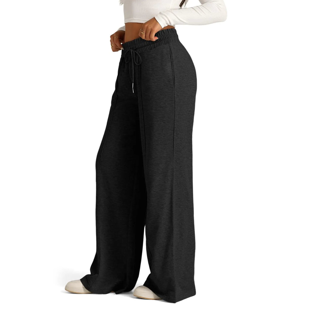 Wide Leg Pants For Women’S Fleece Lined Sweatpants Straight Pants Bottom All-Math Plain Fitness Joggers Pants Travel Basic