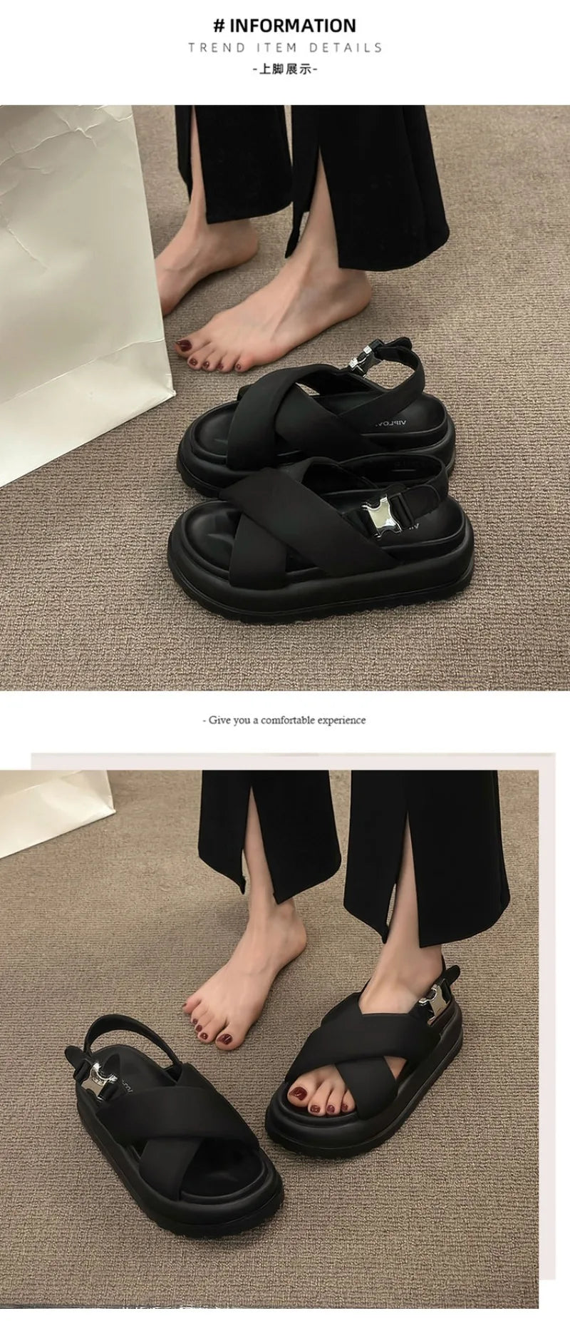 Female Sandals Comfort Shoes for Women 2025 New Elegant Summer Shoes Girls New Thick Beach Fashion Sandals