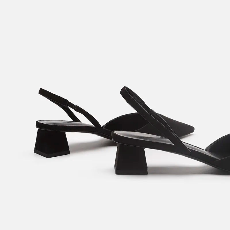 Shoes for Women 2024 Brand Slip-on Women's High Heels Fashion Shallow Mouth Office and Career Sexy Slingbacks Closed Toe sandals