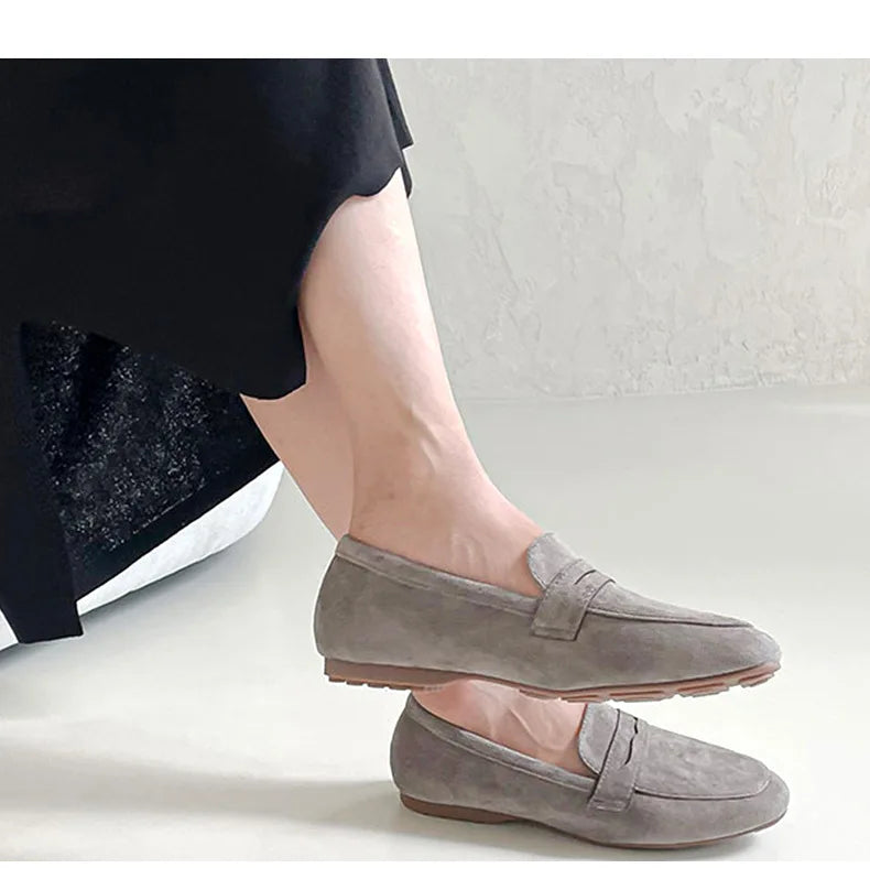 2022 New Women Flat Shoes Woman Loafers Spring Autumn Casual Suede Slip on Woman Shoe Comfortable Lightweight Shoe Mujer Sapato
