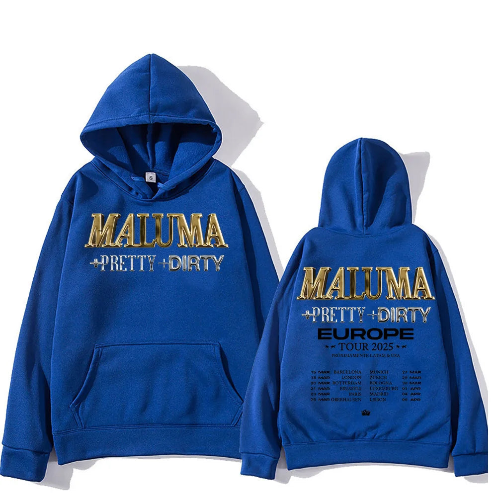 Maluma Europet Tour 2025 Print Hoodies Men's Hip Hop Fashion Clothing Sweatshirts Fashion New Unisex Pullovers Casual Streetwear